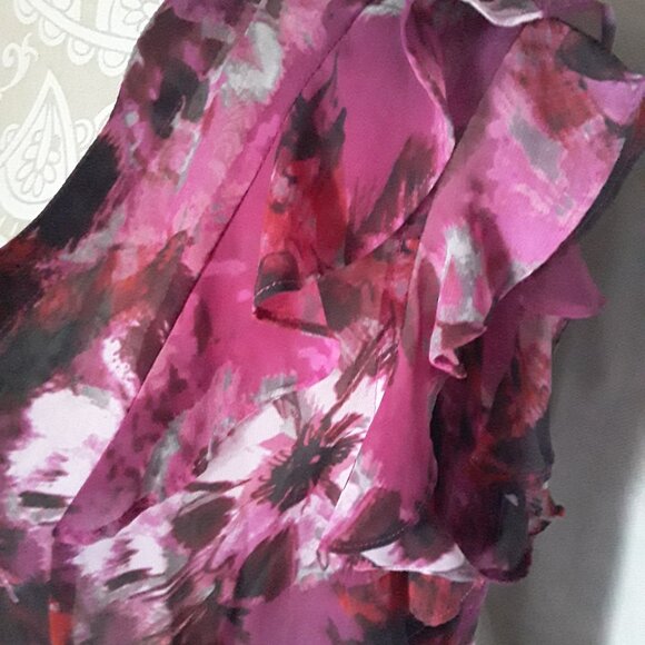 Worthington floral ruffle accent sleeve top size XL - Picture 7 of 9